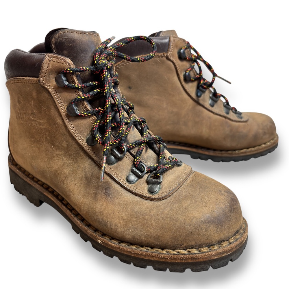 Alico‎ Made in Italy Brown Nubuck Leather Lace Up Hiking Ankle Boots Size 7.5